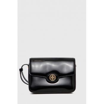 Tory Burch poseta de piele culoarea negru