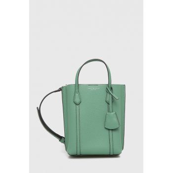 Tory Burch poseta de piele culoarea verde