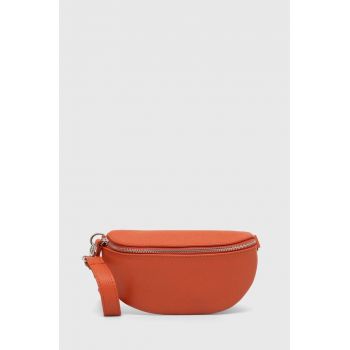 Answear Lab borseta de piele culoarea portocaliu
