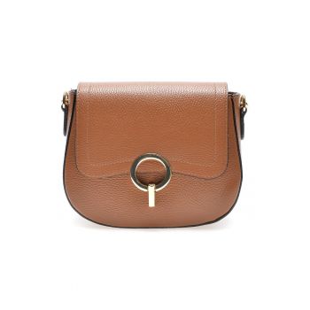 Geanta crossbody de piele cu clapa Geanta crossbody de piele cu clapa