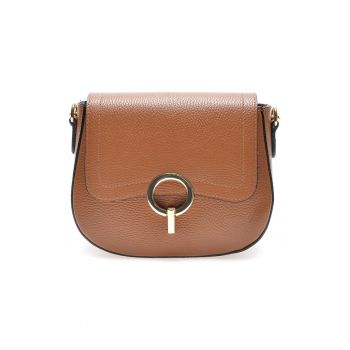 Geanta crossbody de piele cu clapa