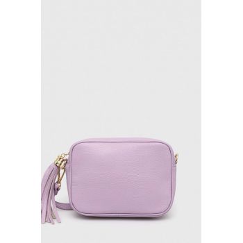 Answear Lab poseta de piele Culoarea violet