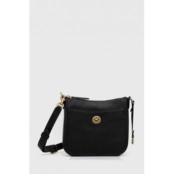 Coach poseta de piele Culoarea negru