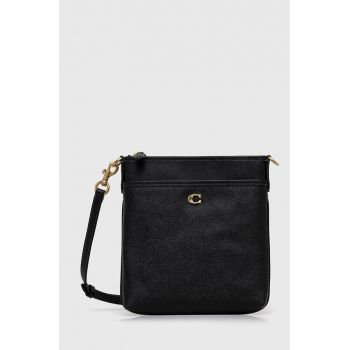 Coach poseta de piele Culoarea negru