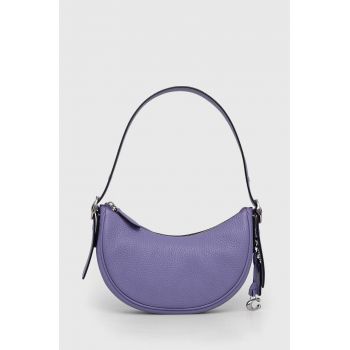 Coach poseta de piele culoarea violet