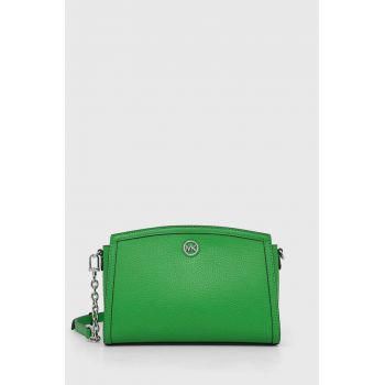 MICHAEL Michael Kors poseta de piele culoarea verde ieftina