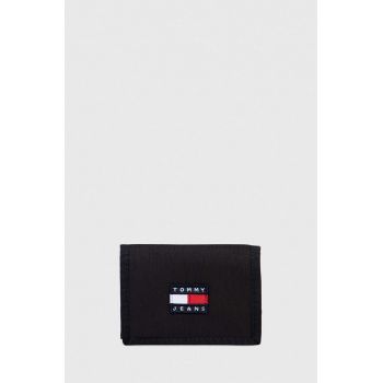 Tommy Jeans portofel barbati, culoarea negru