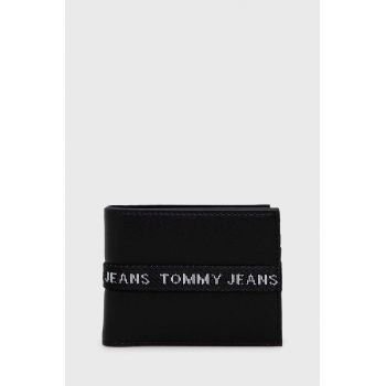 Tommy Jeans portofel barbati, culoarea negru