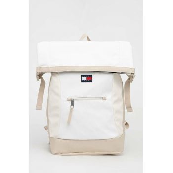 Tommy Jeans rucsac barbati, culoarea alb, mare, neted