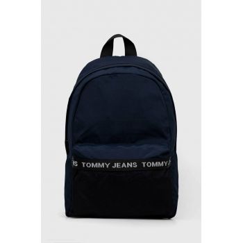 Tommy Jeans rucsac barbati, culoarea albastru marin, mare, cu imprimeu de firma original