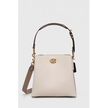 Coach poseta de piele culoarea bej