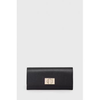 Furla Portofel de piele 1927 femei, culoarea negru