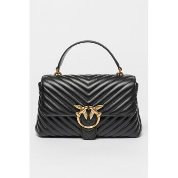 Geanta de piele cu bareta de umar Love Lady Puff