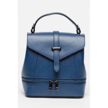 Rucsac de piele cu bretele detasabile si clapa