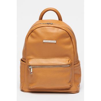 Rucsac de piele cu buzunare exterioare