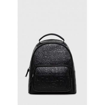 Armani Exchange rucsac femei, culoarea negru, mic, neted ieftin