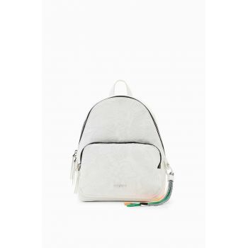 Desigual rucsac femei, culoarea alb, mic, neted
