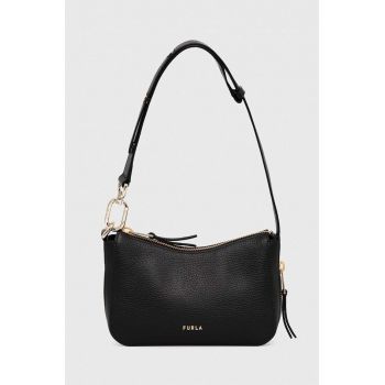 Furla poseta de piele Vitello culoarea negru