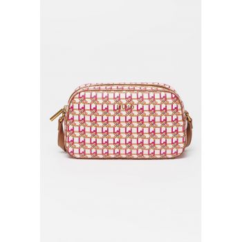 Geanta crossbody din piele ecologica cu imprimeu logo Esploratri