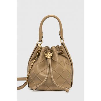 Tory Burch poseta de piele culoarea bej