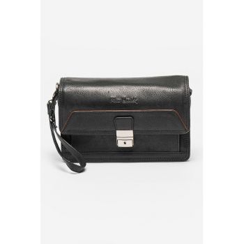 Geanta crossbody de piele cu clapa