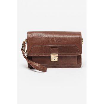 Geanta crossbody de piele cu clapa
