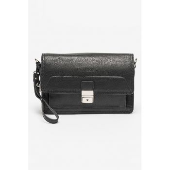 Geanta crossbody de piele cu clapa