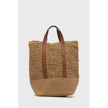 Roxy rucsac femei, culoarea bej, mare, neted Roxy rucsac femei, culoarea bej, mare, neted