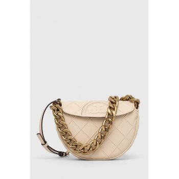 Tory Burch poseta de piele culoarea bej