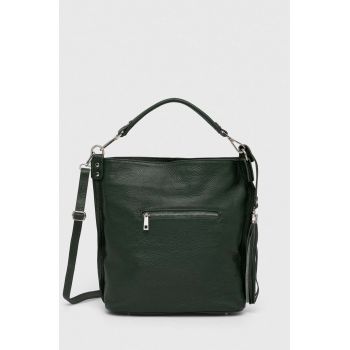 Answear Lab poseta de piele culoarea verde