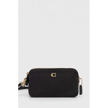 Coach poseta de piele culoarea negru