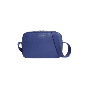 Geanta crossbody de piele ecologica cu aplicatie logo