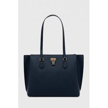 MICHAEL Michael Kors poseta de piele culoarea albastru marin