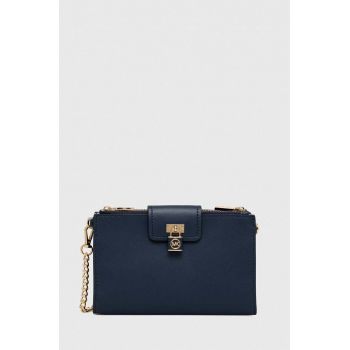 MICHAEL Michael Kors poseta de piele culoarea albastru marin