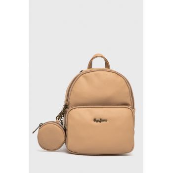 Pepe Jeans Rucsac femei, culoarea bej, mic, material neted