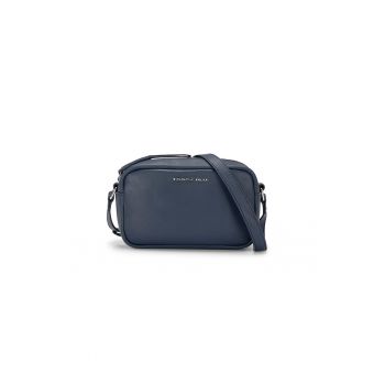 Geanta crossbody de piele cu aplicatie logo metalica Charlene