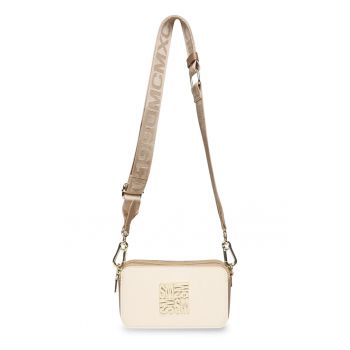 Geanta crossbody de piele saffiano sintetica cu monograma Brisa