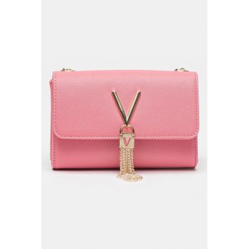 Geanta mica crossbody de piele ecologica cu aspect saffiano Divia