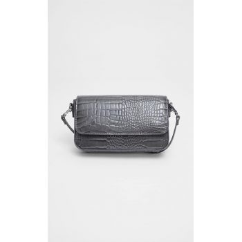 Stradivarius Geantă Crossbody Cu Curea Gri Închis M