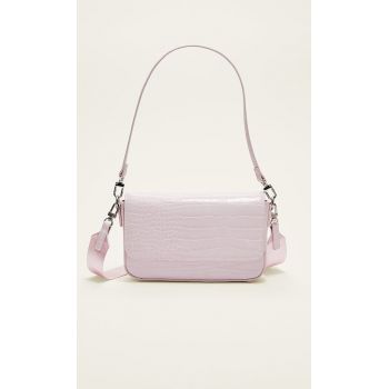 Stradivarius Geantă Crossbody Cu Curea Roz Machiaj M