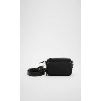 Stradivarius Geantă Crossbody Din Material Textil Negru M