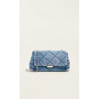 Stradivarius Geantă Crossbody Mare Din Denim Denim Albastru Deschis Mediu M