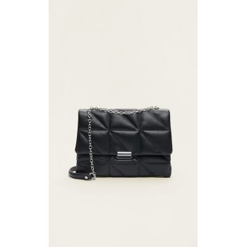 Stradivarius Geantă Crossbody Matlasată Dublă Negru M