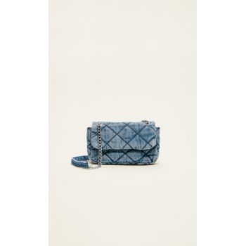 Stradivarius Geantă Crossbody Mică Din Denim Denim Albastru Deschis Mediu M