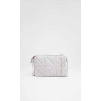 Stradivarius Geantă Crossbody Monocromă Cu Lanț Ecru M