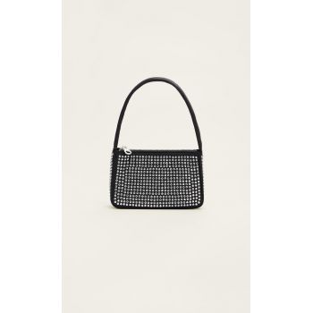 Stradivarius Geantă De Umăr Strălucitoare Negru M