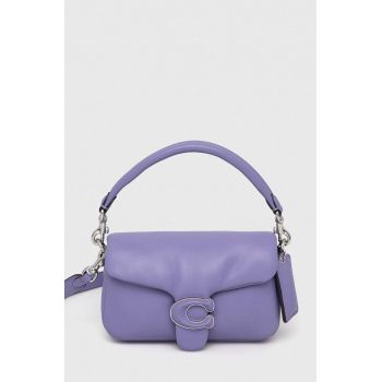 Coach poseta de piele culoarea violet