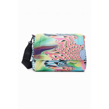 Geanta crossbody de material textil - cu imprimeu abstract