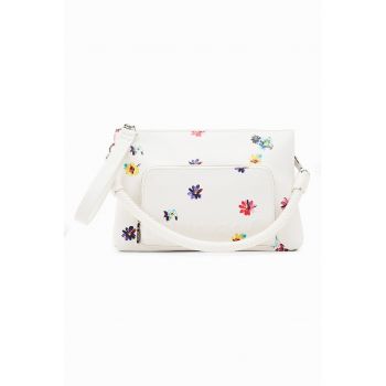 Geanta crossbody de piele ecologica cu imprimeu floral