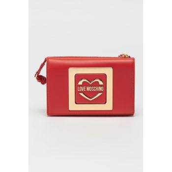 Geanta crossbody din piele ecologica cu logo contrastant